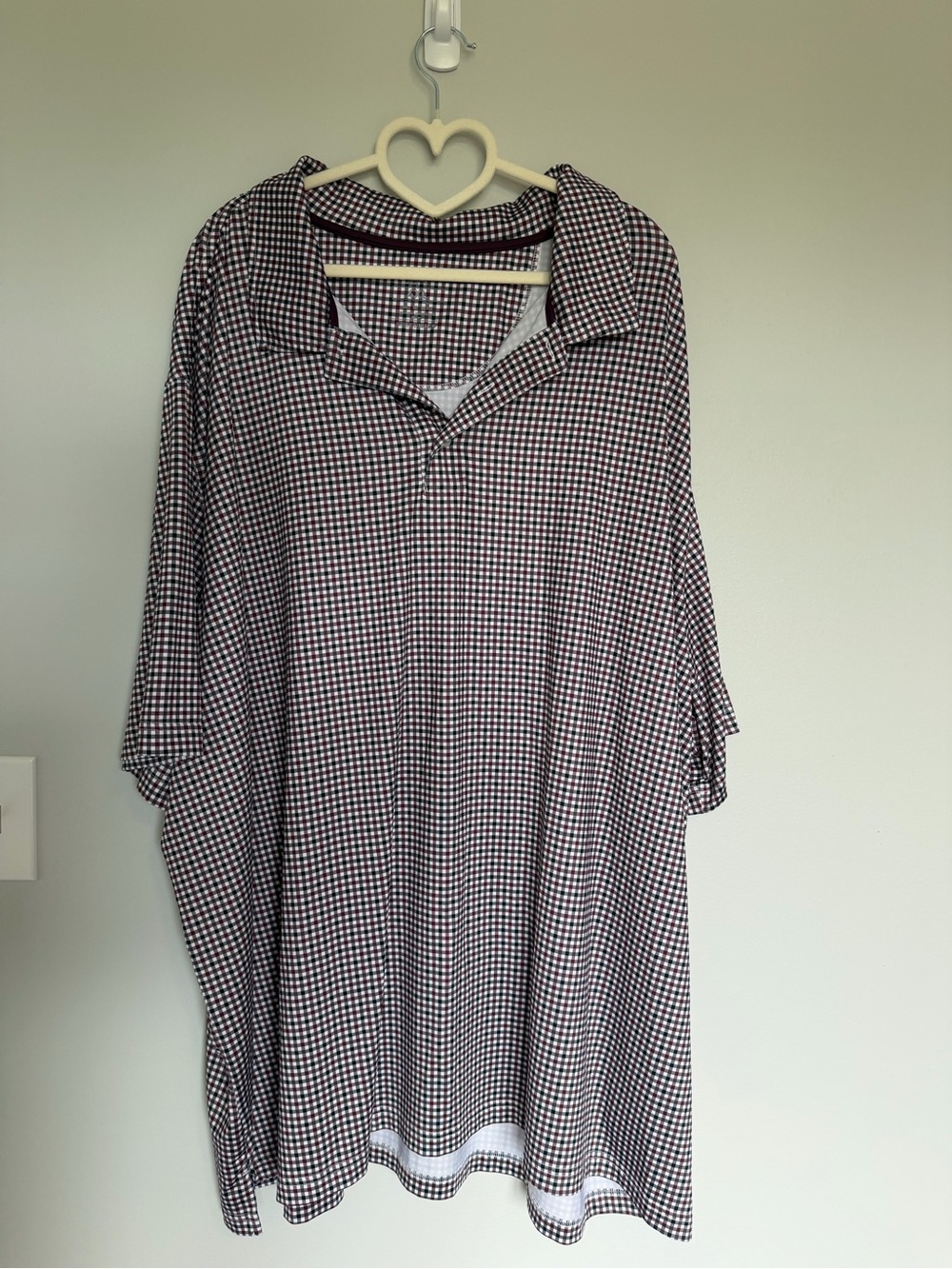 Reebok Maroon Navy & White Micro Gingham Shirt